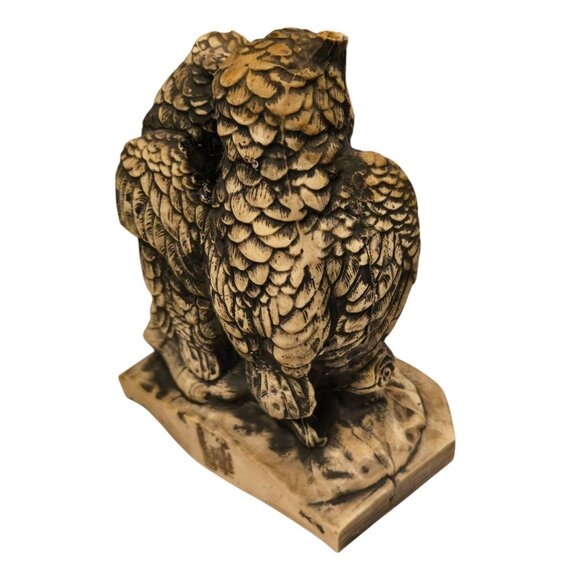 Vintage Owl Figurine Sculpture On Branch Resin Home Decor Collectible - Picture 16 of 16